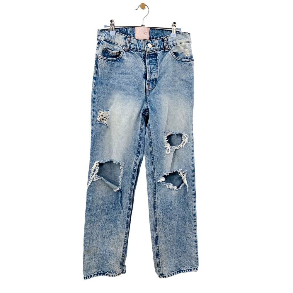 Revice Size 27 Blue Ripped Straight Leg Jeans